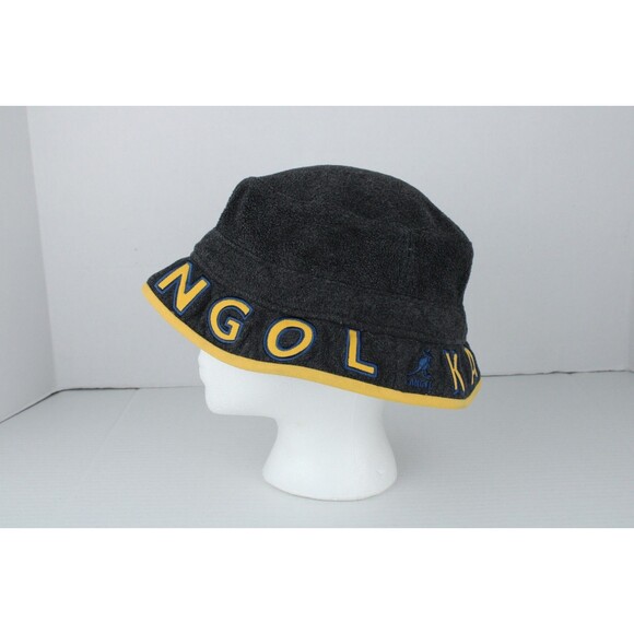 Kangol Gray with Yellow Spell Out Bucket Hat - Picture 3 of 7